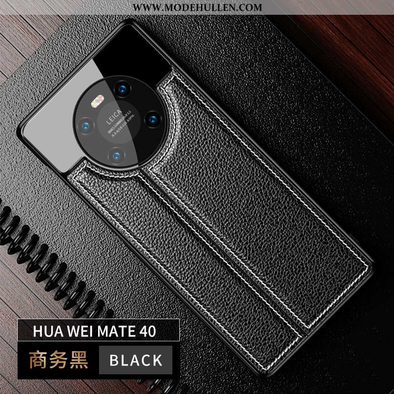 Hülle Huawei Mate 40 Trend Silikon Alles Inklusive Kreativ Leder Anti-sturz Handy Schwarz