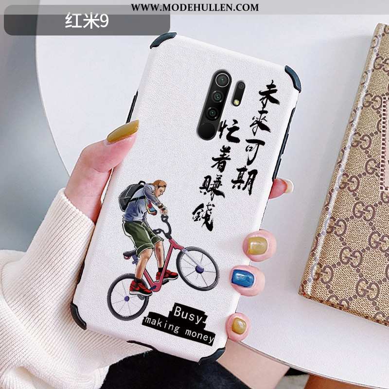 Hülle Xiaomi Redmi 9 Kreativ Prägung Einfach Anti-sturz Netto Rot Karikatur Trend Weiße