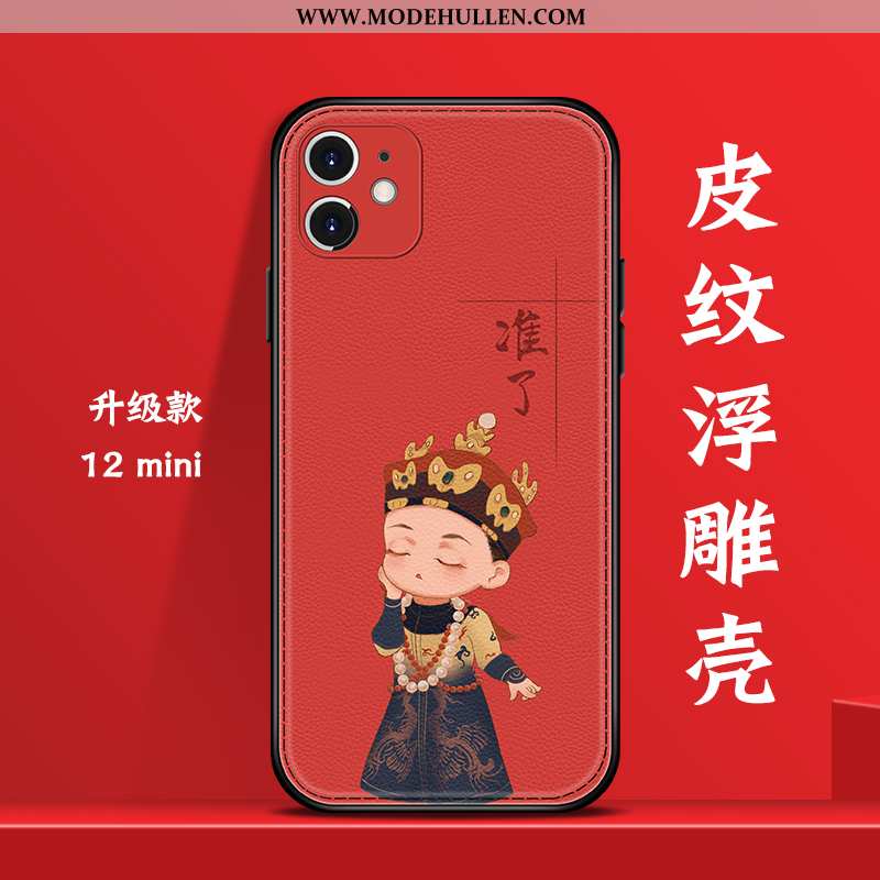 Hülle iPhone 12 Mini Kreativ Trend Grün Wind Chinesische Art Netto Rot