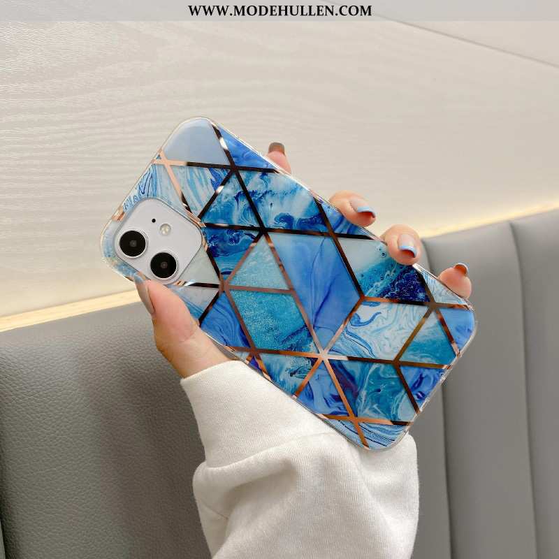 Hülle iPhone 12 Mini Persönlichkeit Muster Blau Case Anti-sturz Weiche Handy