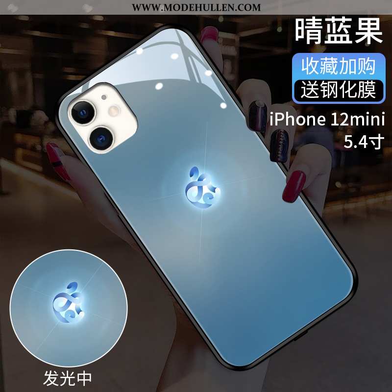 Hülle iPhone 12 Mini Trend Schutz Farbverlauf Alles Inklusive Handy Glas Blau