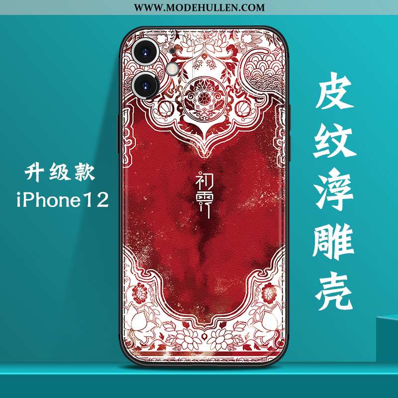 Hülle iPhone 12 Persönlichkeit Kreativ Anti-sturz Handy Chinesische Art Trend Wind Dunkelblau