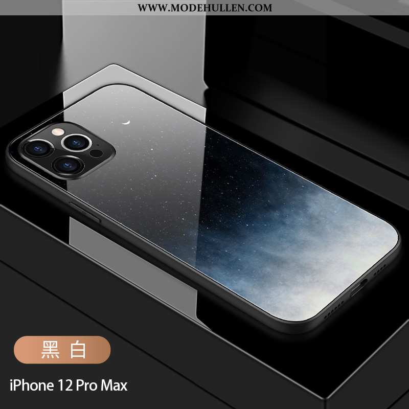 Hülle iPhone 12 Pro Max Kreativ Trend Platz Liebhaber Handy Spiegel Sternenhimmel Dunkelblau