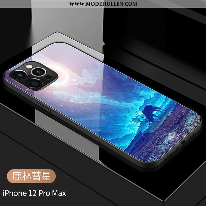 Hülle iPhone 12 Pro Max Kreativ Trend Platz Liebhaber Handy Spiegel Sternenhimmel Dunkelblau