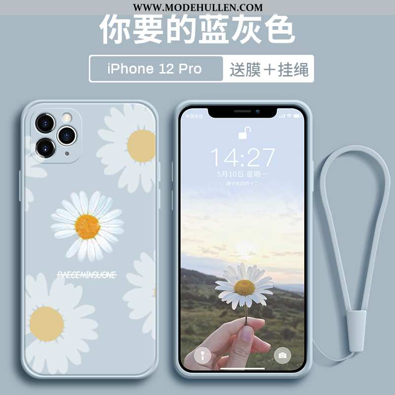 Hülle iPhone 12 Pro Super Weiche Handy Chrysanthemes Dünne Liebhaber Blau