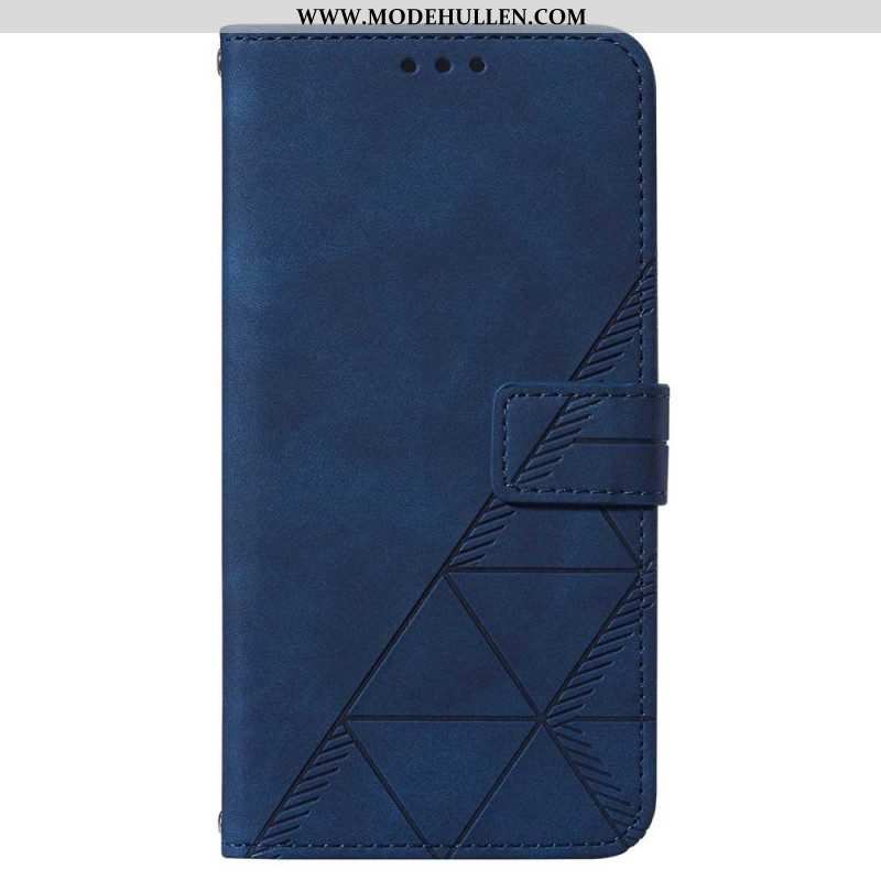 Flip Case Für Samsung Galaxy A14 / A14 5G Dreiecke Mit Lanyard