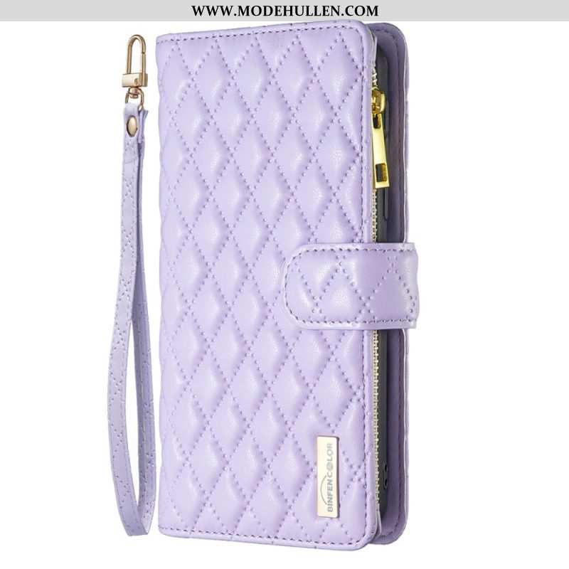 Flip Case Für iPhone 15 Plus Gesteppt Binfen Color