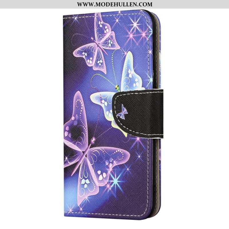 Flip Case Für iPhone 15 Schmetterlinge