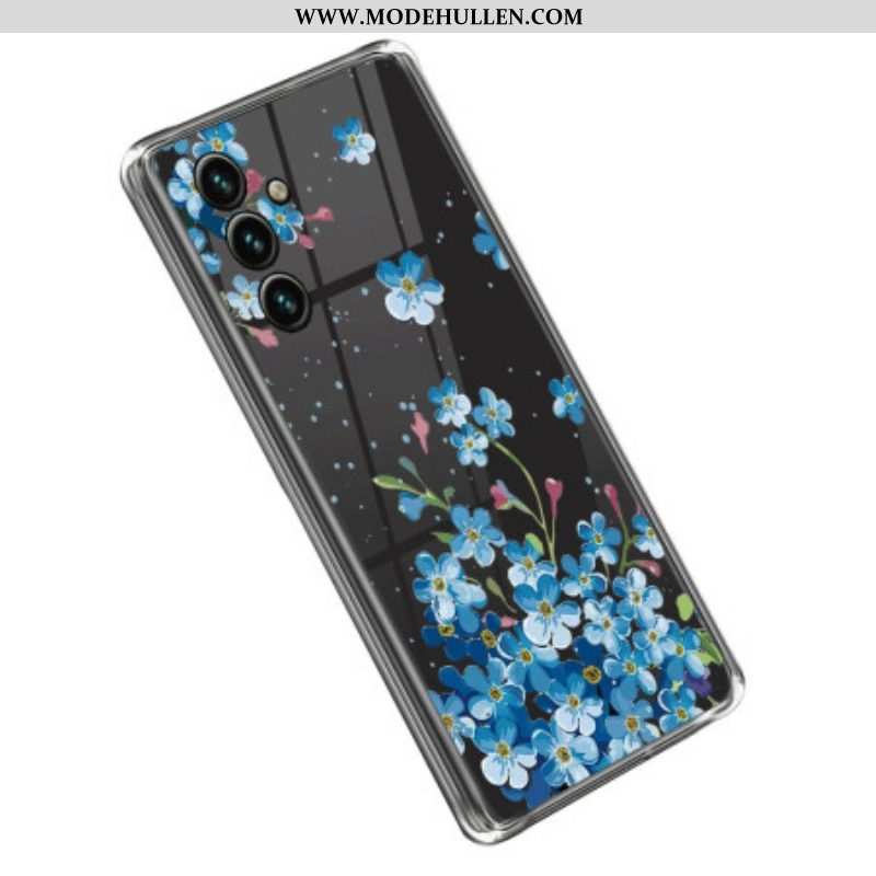 Handyhülle Für Samsung Galaxy A14 / A14 5G Nahtlose Blaue Blumen
