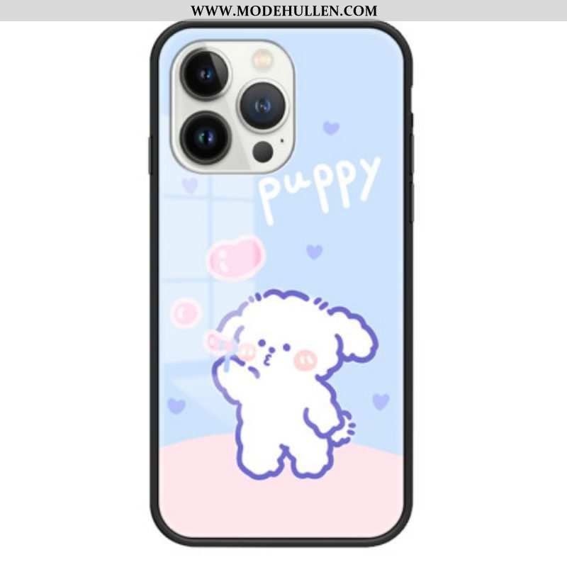 Handyhülle Für iPhone 15 Pro Bubble Dog Gehärtetes Glas