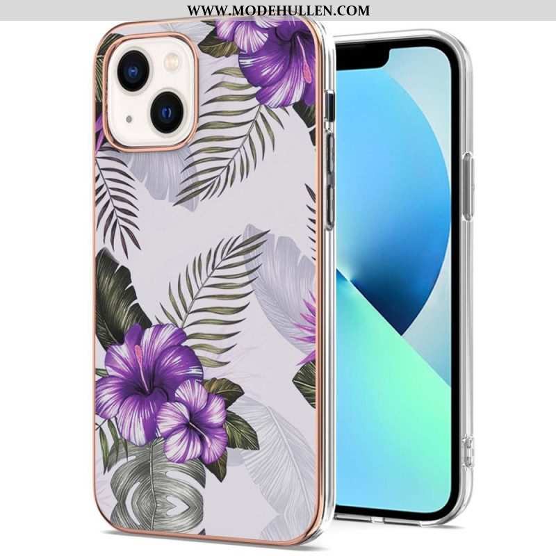 Hülle Für iPhone 15 Blumenmarmor