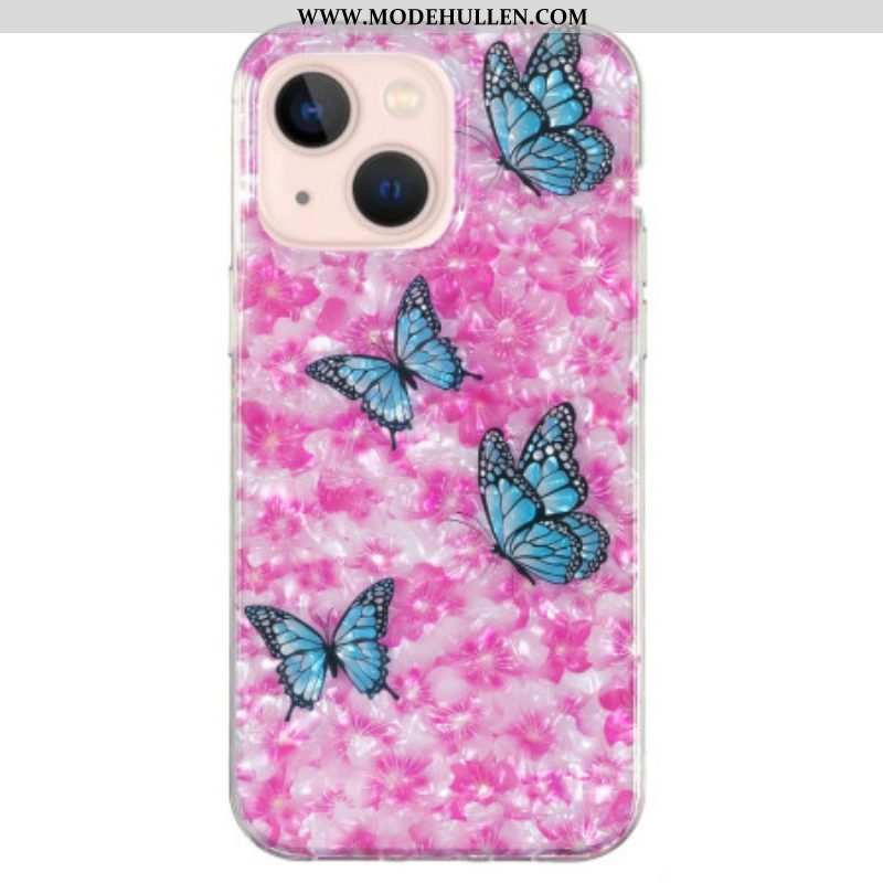 Hülle Für iPhone 15 Plus Blumen Und Schmetterlinge