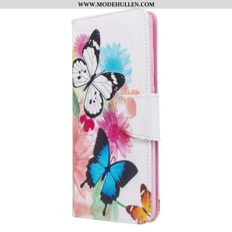 Lederhüllen Für Samsung Galaxy S20 Plus / S20 Plus 5G Bemalte Schmetterlinge Und Blumen