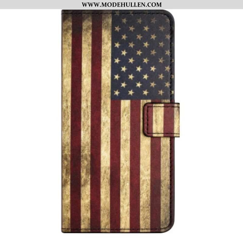 Lederhüllen Für iPhone 15 Plus Vintage Usa-flagge