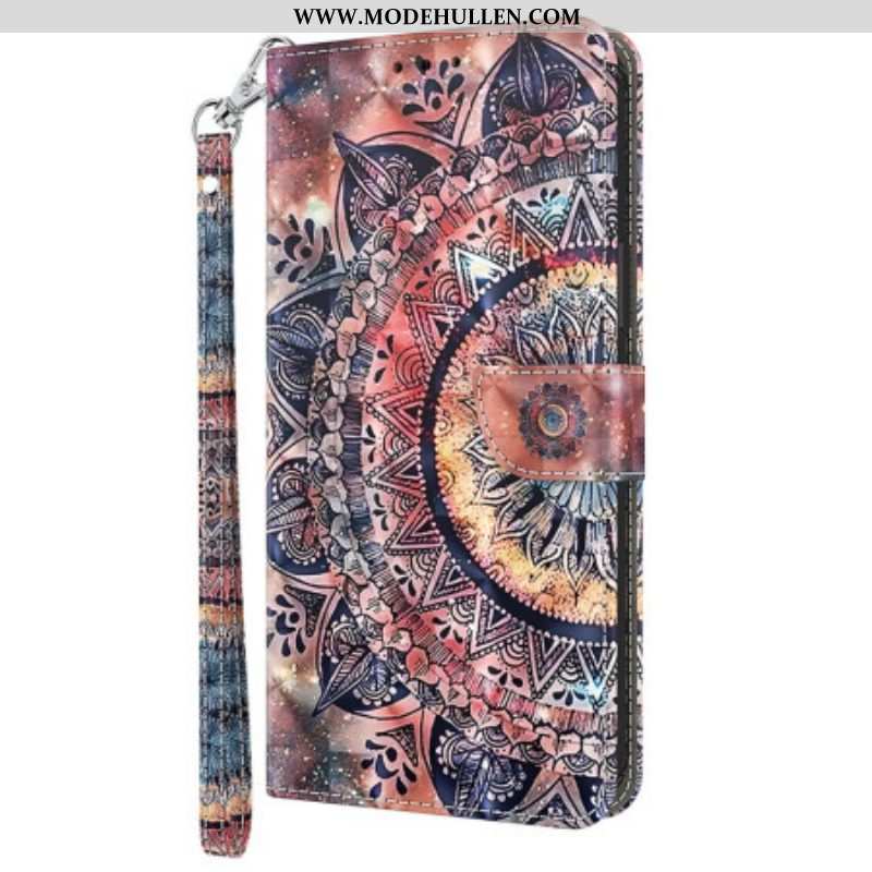 Lederhüllen Für iPhone 15 Pro Max Mit Kordel Mandala Mit Riemen