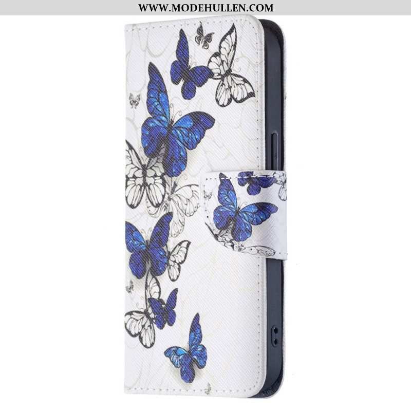 Lederhüllen Für iPhone 15 Schmetterlinge Im Flug