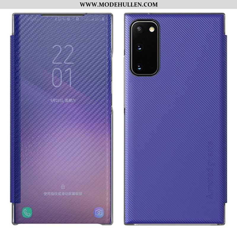 Schutzhülle Für Samsung Galaxy S20 Plus / S20 Plus 5G Flip Case Durchscheinende Kohlefaser