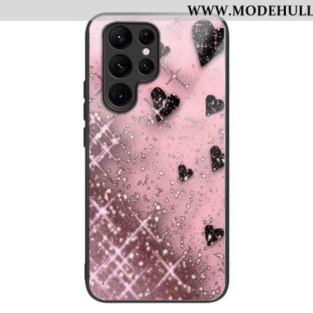 Hülle Samsung Galaxy S24 Ultra 5g Handyhülle Rosa Herzen Aus Gehärtetem Glas