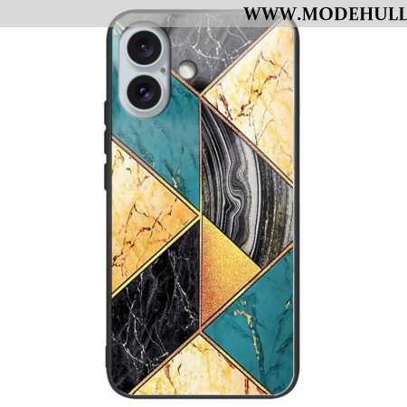 Hülle iPhone 16 Plus Marmor-burst Aus Gehärtetem Glas