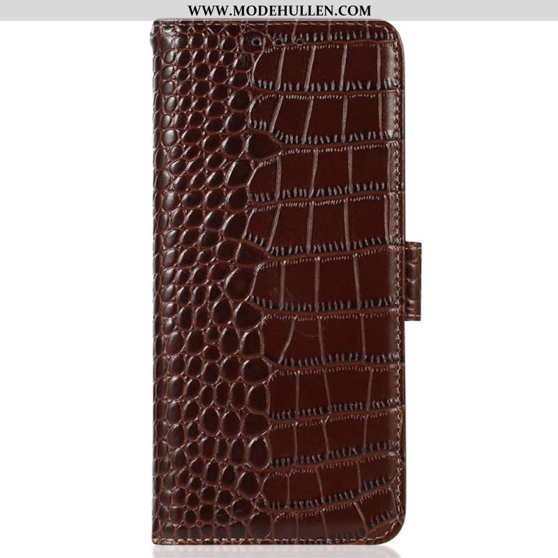 Lederhüllen Für Samsung Galaxy S24 Ultra 5g Krokodil-stil Mit Rfid-blockierungstechnologie
