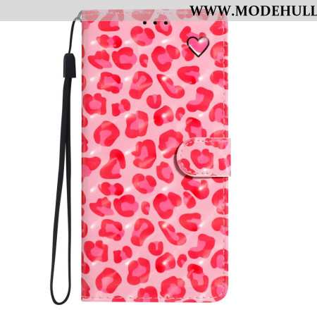 Lederhüllen Samsung Galaxy A16 5g Handyhülle Rosa Leopard